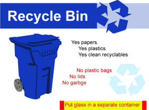 blue recycle bin